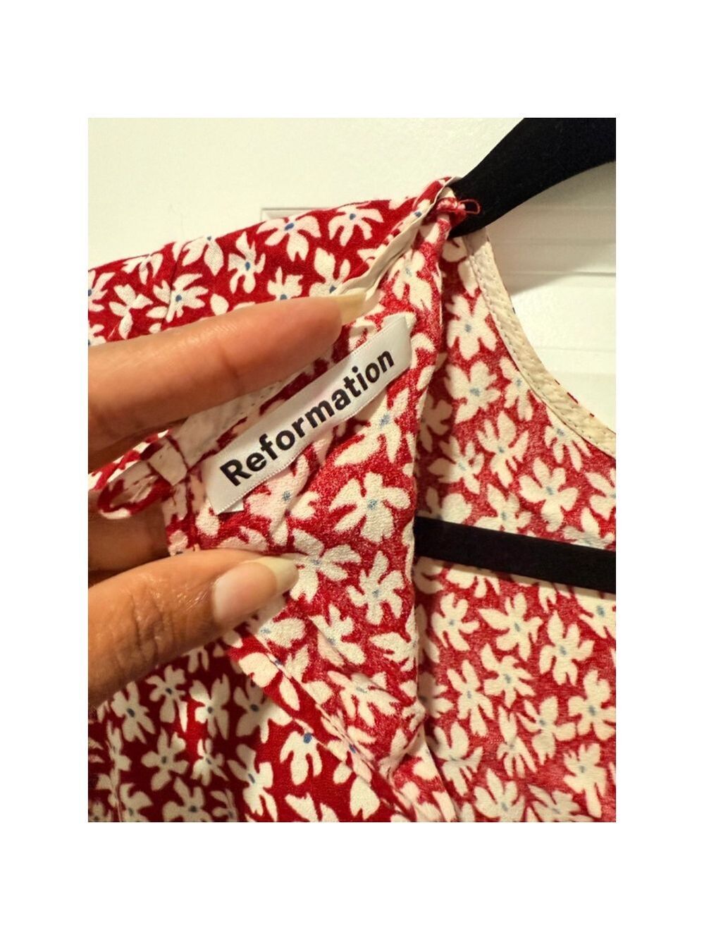 Women's Reformation Red & White Floral Mini Dress M - Picture 7 of 8